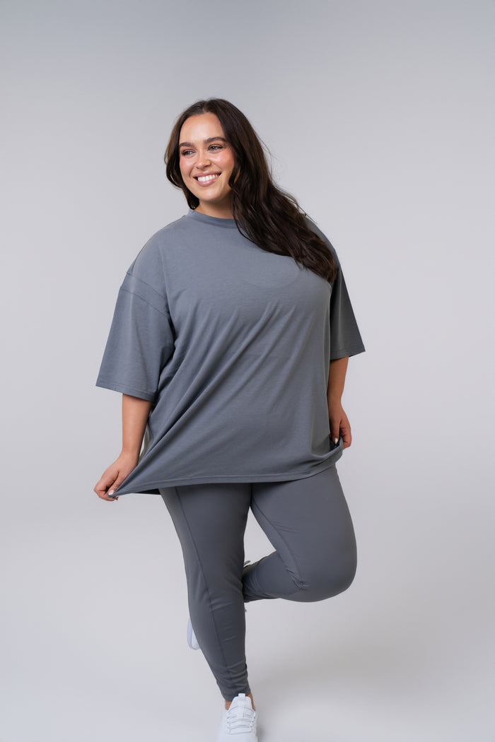 Graphic Oversized Tee - Light Weight Baby - Poppy Seed Grey (Copy)