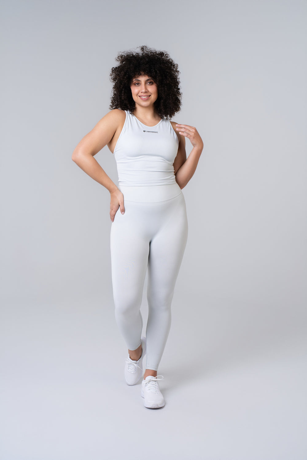 Women's Seamless Compression Crop Tank - Glacier Grey