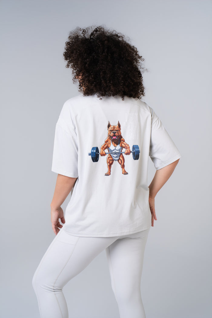 Graphic Oversized Tee - Light Weight Baby - Glacier Grey