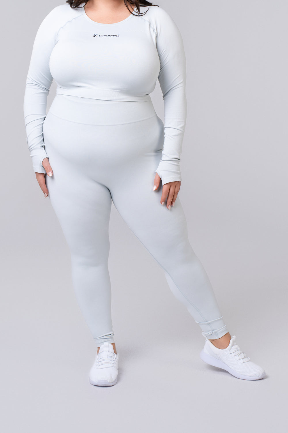 Women's High Wasted Seamless Leggings - Glacier Grey
