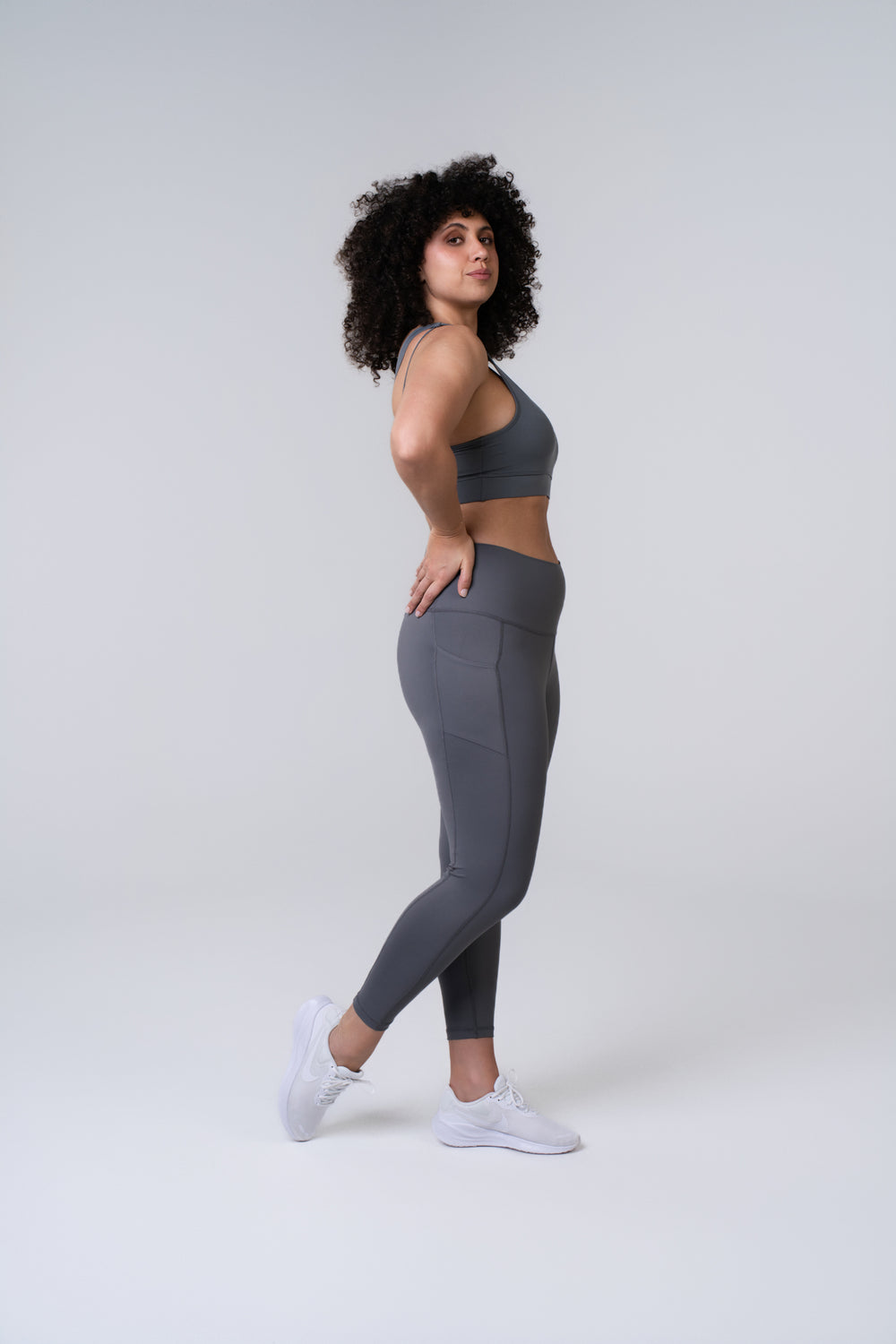 Women's Leggings 25 inches With Pocket - Poppy Seed Grey