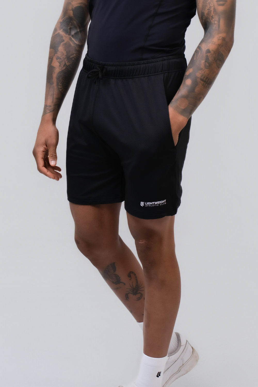 Men's Athletic Mesh Shorts 7 inches - Black