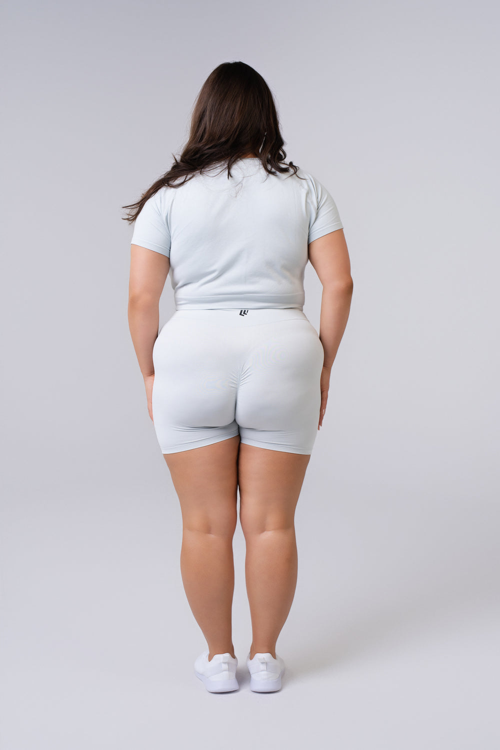 Women's Short Sleeve Compression Crop - Glacier Grey