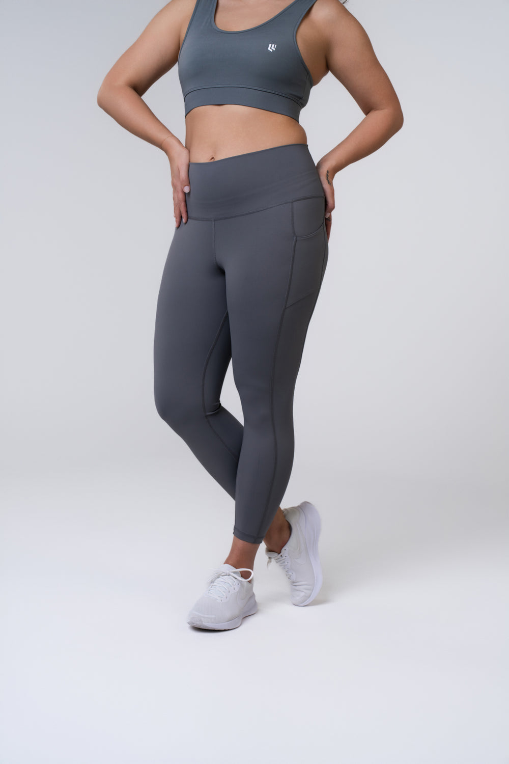 Women's Leggings 25 inches With Pocket - Poppy Seed Grey