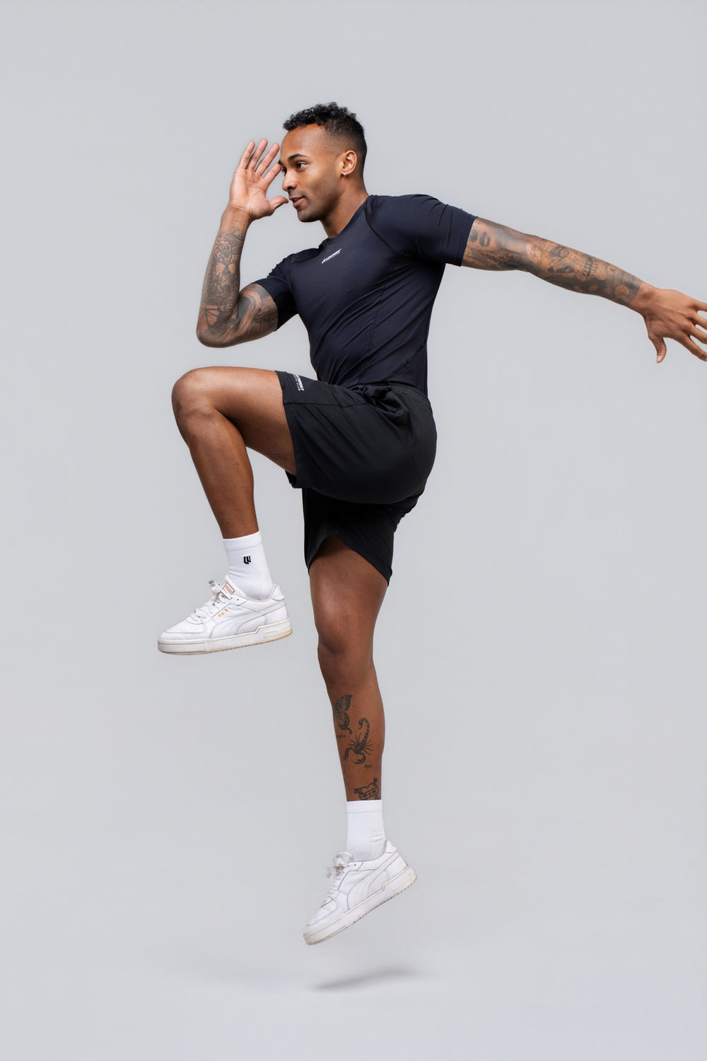 Men's Athletic Mesh Shorts 7 inches - Black