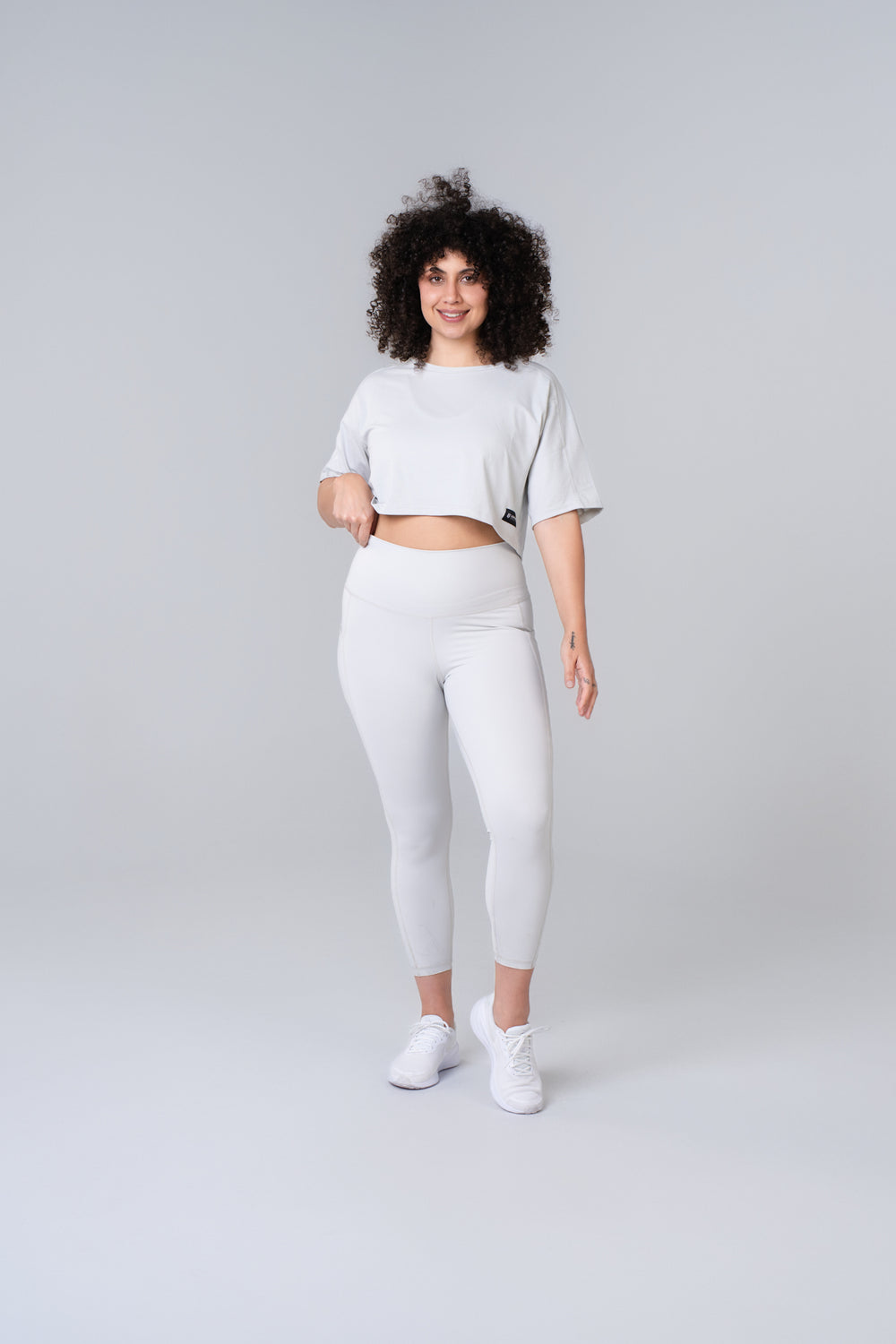 Women's Relaxed Crop Top - Glacier Grey