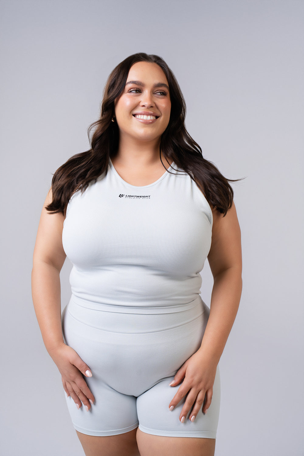 Women's Seamless Compression Crop Tank - Glacier Grey