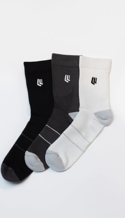 Crew Socks - Poppy Seed Grey 3 Pack