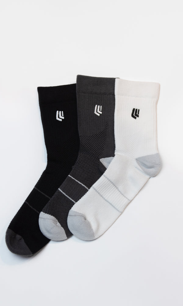 Crew Socks - Poppy Seed Grey 3 Pack