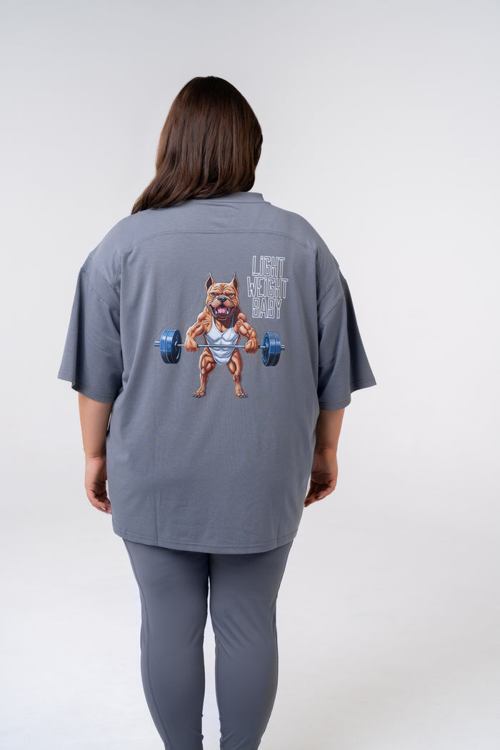 Graphic Oversized Tee - Light Weight Baby - Poppy Seed Grey (Copy)
