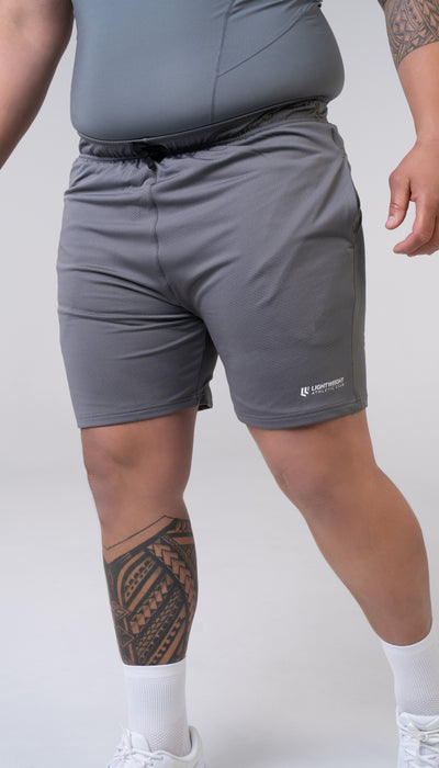 Men's Athletic Mesh Shorts 7 inches - Poppy Seed Grey