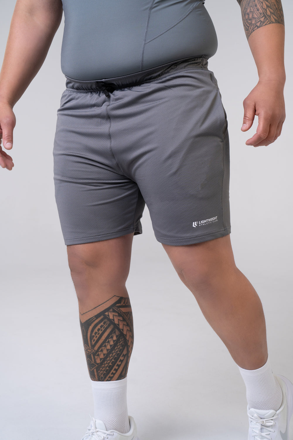 Men's Athletic Mesh Shorts 7 inches - Poppy Seed Grey