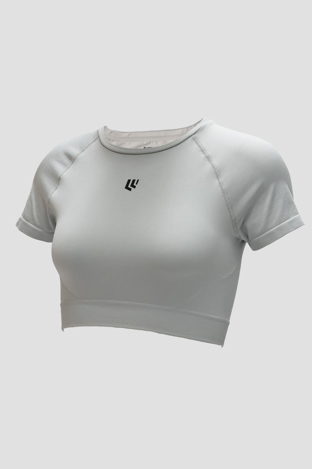 Women's Short Sleeve Compression Crop - Glacier Grey