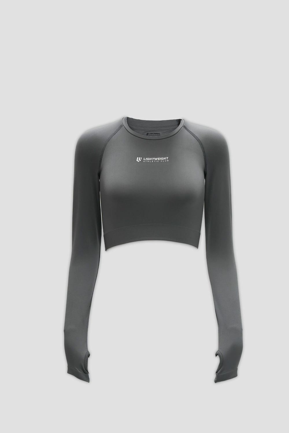 Women's Long Sleeve Compression Crop - Poppy Seed Grey