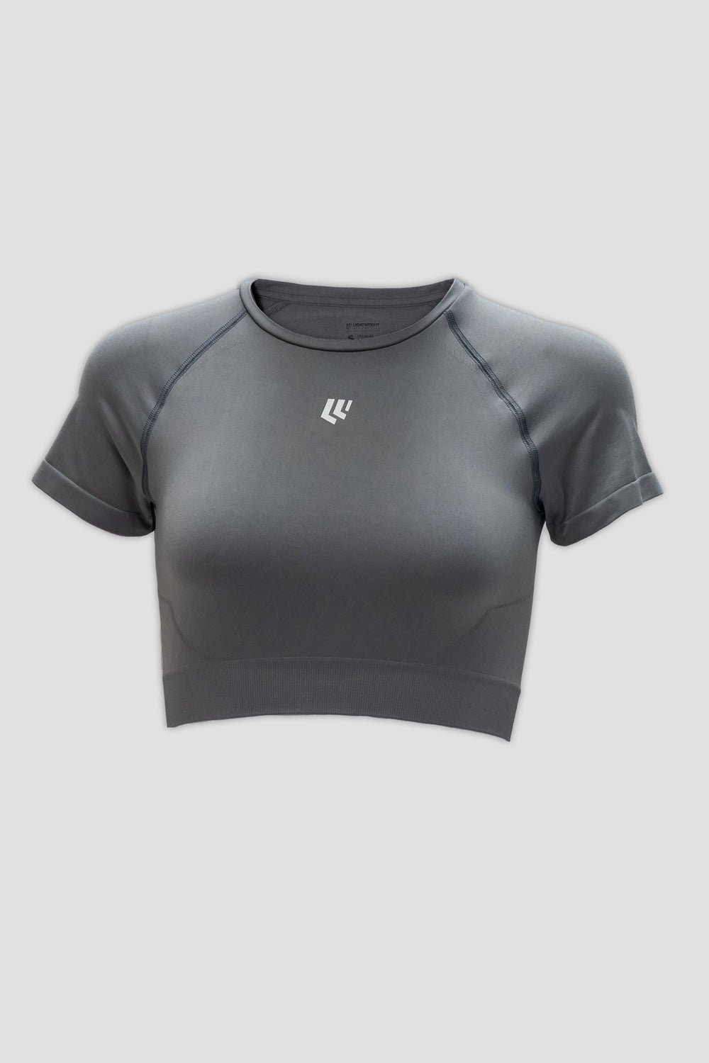 Women's Short Sleeve Compression Crop - Poppy Seed Grey